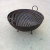Steel Firebowl / Fire Pit From India W/ Grill Grate and Stand - Medium, Riveted - Nomadic Grill + Home - 2