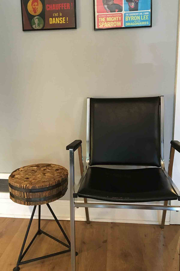 Wood & Steel Bench / Stool / Side Table - made from salvaged wood - Nomadic Grill + Home - 3