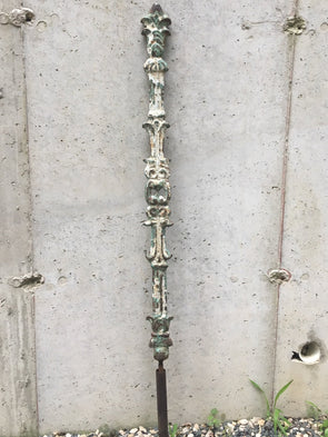 Vintage Chippy Painted Cast Iron Fence Post Garden Stake, Architectural Salvage From India SOLD OUT