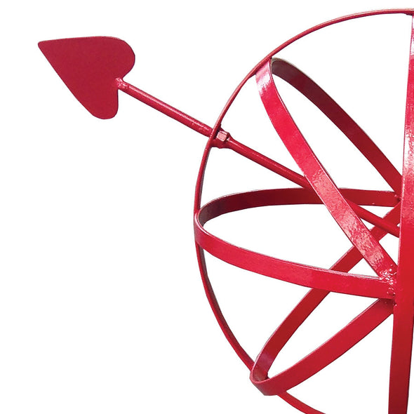 Metal Garden Sphere w/Hairpin Base - Red Finish 39" Tall - Perfect For Climbing Plants (#1323-R) - Nomadic Grill + Home - 2