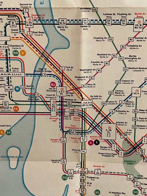 Vintage New York Rapid Transit Guide Subway Folding Map From 1968, Authentic Piece Of Ephemera 15 1/2" x 19"