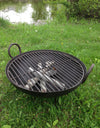 Steel Firebowl / Fire Pit From India W/ Grill Grate and Stand - Medium, Riveted - Nomadic Grill + Home - 1