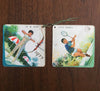 Vintage Set of 2 Calendar Card From 1977 China - Badminton and Archery themed cards, Authentic, Antique Stationary Cards (ccc04)