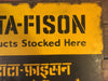 Old Metal Advertising Sign From India, TATA-FISON, Automobile, Agriculture Sign, Porcelain Enamel On Steel, 22.5" x 14 7/8", Vintage Sign