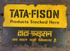 Old Metal Advertising Sign From India, TATA-FISON, Automobile, Agriculture Sign, Porcelain Enamel On Steel, 22.5" x 14 7/8", Vintage Sign