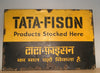 Old Metal Advertising Sign From India, TATA-FISON, Automobile, Agriculture Sign, Porcelain Enamel On Steel, 22.5" x 14 7/8", Vintage Sign