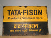 Old Metal Advertising Sign From India, TATA-FISON, Automobile, Agriculture Sign, Porcelain Enamel On Steel, 22.5" x 14 7/8", Vintage Sign