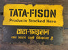 Old Metal Advertising Sign From India, TATA-FISON, Automobile, Agriculture Sign, Porcelain Enamel On Steel, 22.5" x 14 7/8", Vintage Sign