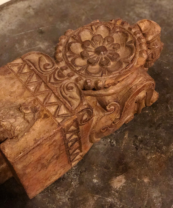 Vintage Hand Carved Wood Ornamental Architectural Salvage Piece From India, Home Decor, Decorative Object, One Of A Kind, Statement Piece