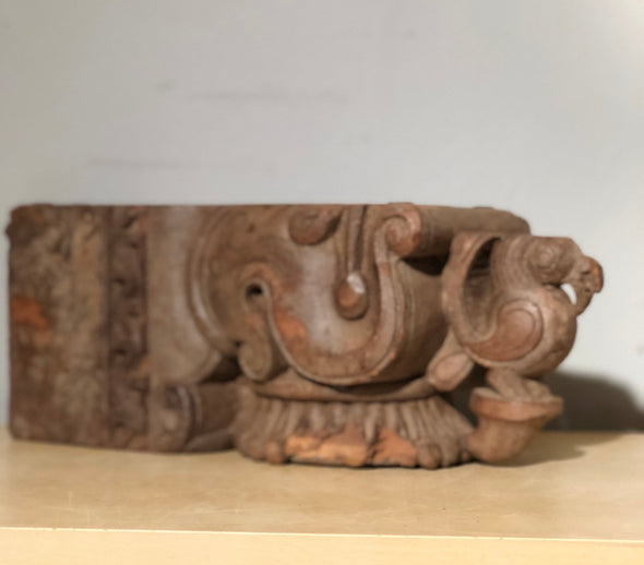 Vintage Hand Carved Wood Ornamental Architectural Salvage Piece From India, Home Decor, Decorative Object, One Of A Kind, Statement Piece