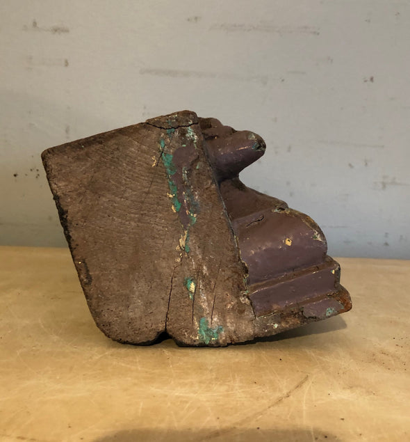 Indian Architectural Salvage Carved Wood Remnant Piece Recovered From Building, 50 - 100 Years Old, Special Price, Does Not Sit Flat