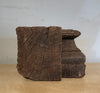 Vintage Architectural Salvage Half Wood Pilaster Capital From India, Detailed Wood Carving, Indoor Outdoor Decor, Plant Or Candle Stand