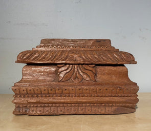 Vintage Carved Wood Architectural Salvage Base From India Perfect As Candle Stand Plant Stand Bookshelf Decor Garden Art 50 - 100+ Years Old