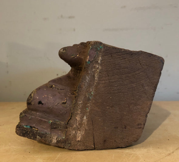 Indian Architectural Salvage Carved Wood Remnant Piece Recovered From Building, 50 - 100 Years Old, Special Price, Does Not Sit Flat