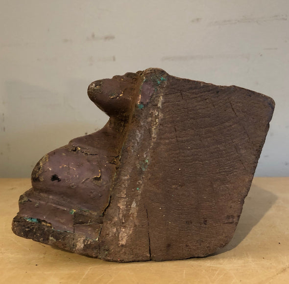 Indian Architectural Salvage Carved Wood Remnant Piece Recovered From Building, 50 - 100 Years Old, Special Price, Does Not Sit Flat