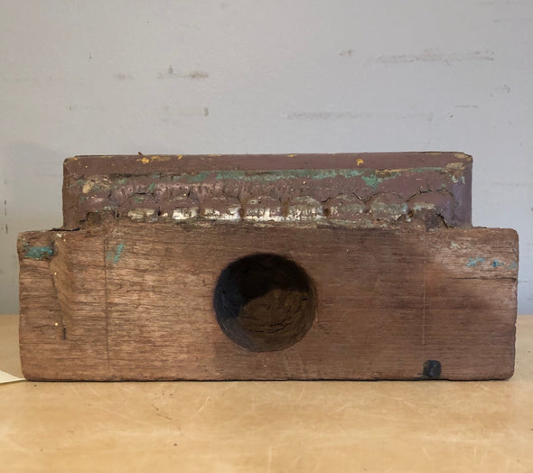 Indian Architectural Salvage Carved Wood Remnant Piece Recovered From Building, 50 - 100 Years Old, Special Price, Does Not Sit Flat
