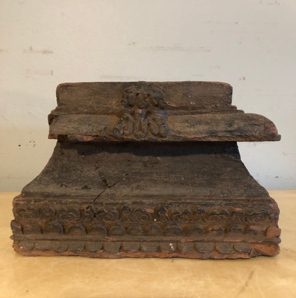 Vintage Carved Wood Architectural Salvage Base From India Perfect As Candle Stand Plant Stand Garden Art 50 - 100+ Years Old, Special Cost
