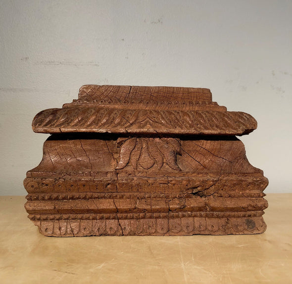 Vintage Carved Wood Architectural Salvage Base From India Perfect As Candle Stand Plant Stand Bookshelf Decor Garden Art 50 - 100+ Years Old